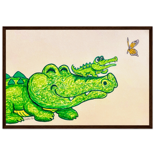 Inspiring Christian art acrylic on canvas painting Cultivating Wonder by Colette Raine Fine Art Wooden Framed Poster Print 16×24" (40×60 cm) Dark Wood Frame