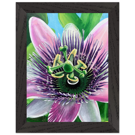 Inspiring Christian art acrylic on canvas painting Passion by Colette Raine Semi-Glossy Paper in Wood Frame Print 6×8" (15×20 cm) Black Frame