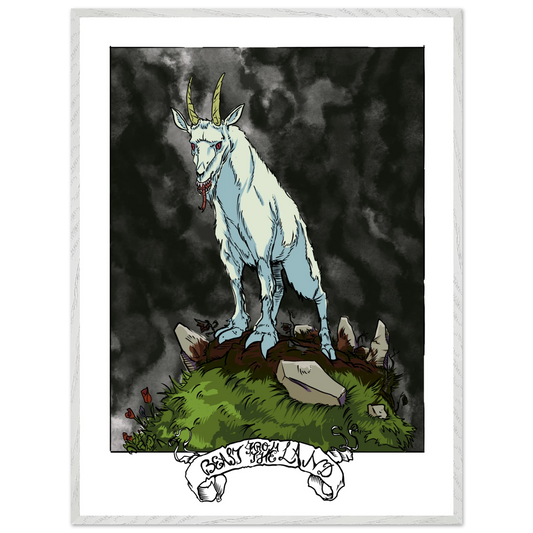 Inspiring modern Christian graphic art Team Dragon: Beast From The Earth by Seth Haak, Revelation Series Fine Art Paper in Wood Frame Print 24×32" (60×80 cm) White Frame