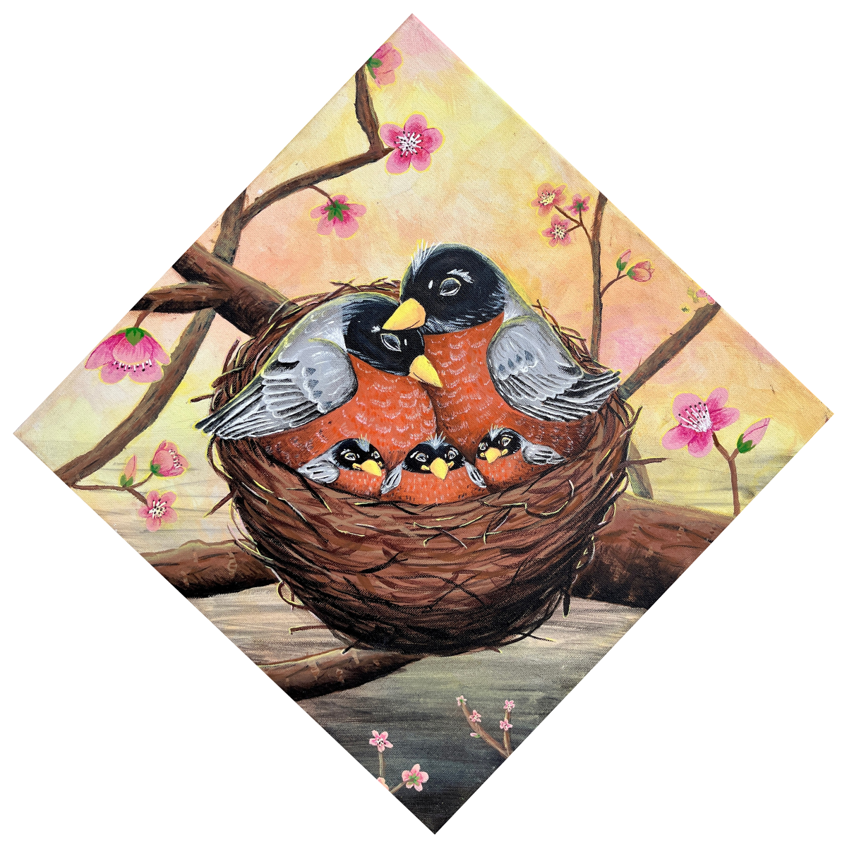 Inspiring Christian art acrylic on canvas painting Morning Glow by Colette Raine Print