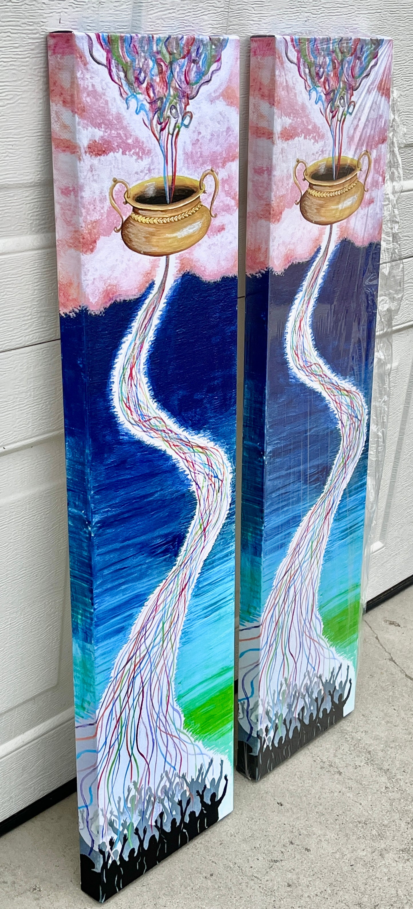 Inspiring Christian art acrylic on canvas painting Revelation 8:4 by Colette Raine Print