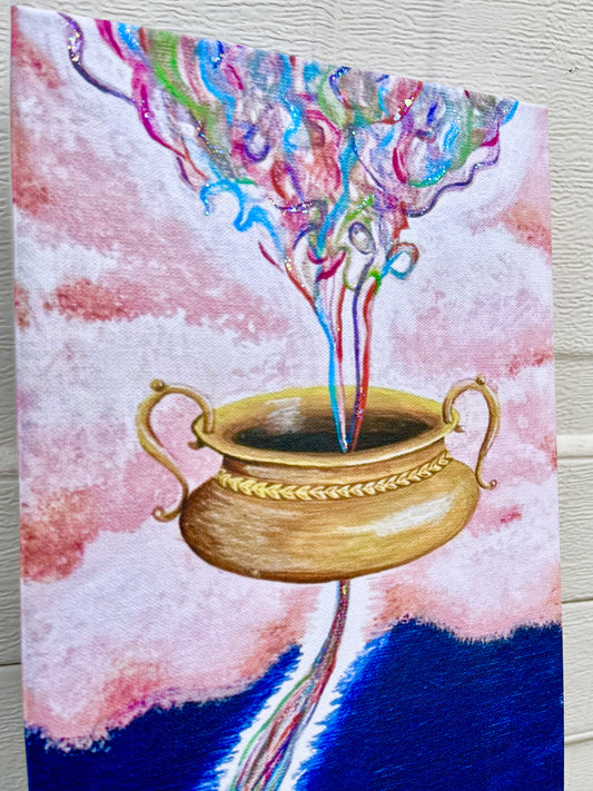 Inspiring Christian art acrylic on canvas painting Revelation 8:4 by Colette Raine Print