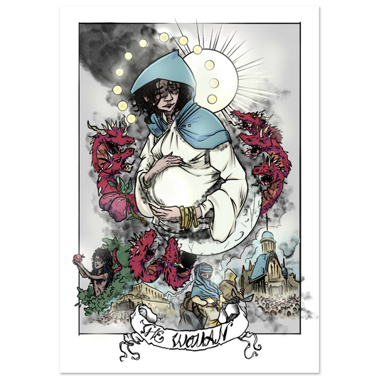 Inspiring modern Christian graphic art Team Lamb: The Woman by Seth Haak, Revelation Series Fine Art Paper Poster Print 8.3×11.7" (21×29.7 cm A4) -(no frame or style)