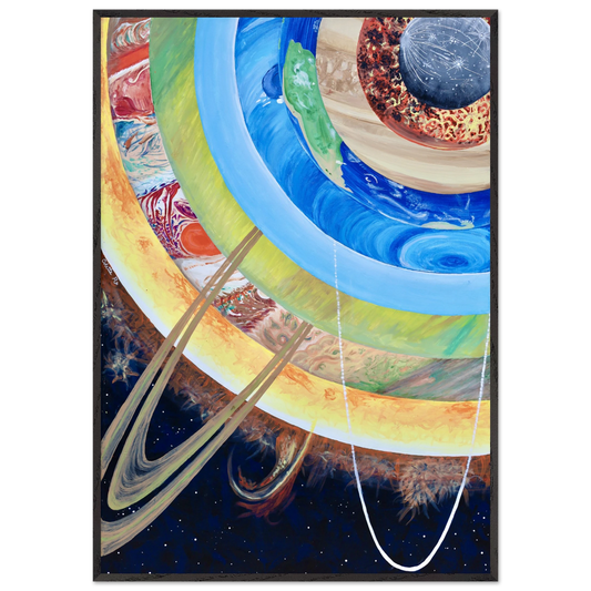 Inspiring Christian art acrylic on canvas painting Heavenly Handiwork by Colette Raine Fine Art Paper in Wood Frame Print 28x40" (70x100 cm) Black Frame