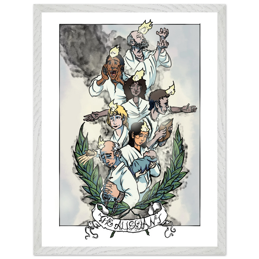 Inspiring modern Christian graphic art Team Lamb: The Allegiant by Seth Haak, Revelation Series Fine Art Paper in Wood Frame Print 12×16" (30×40 cm) White Frame