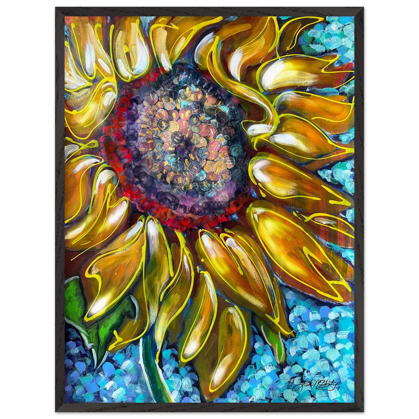 Radiant Bloom by Lisa McGinty Christian sunflower wall art print- Print,,-Gallery of Grace