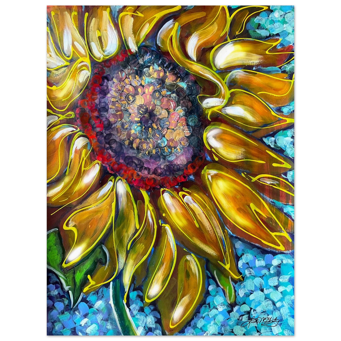 Radiant Bloom by Lisa McGinty Christian sunflower wall art print- Print,,-Gallery of Grace