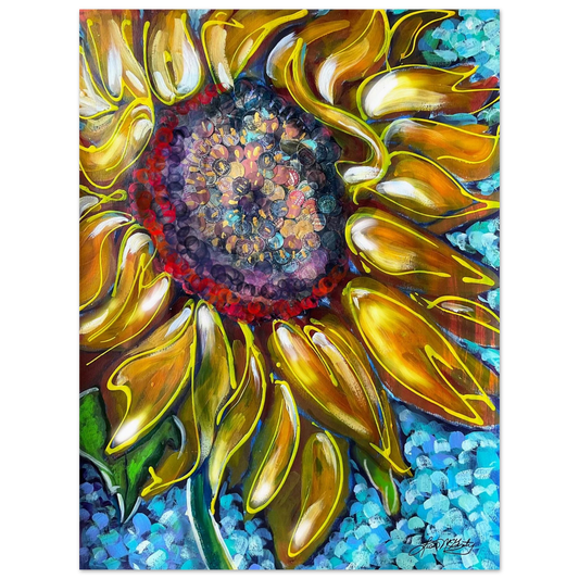 Radiant Bloom by Lisa McGinty Christian sunflower wall art print- Print,,-Gallery of Grace