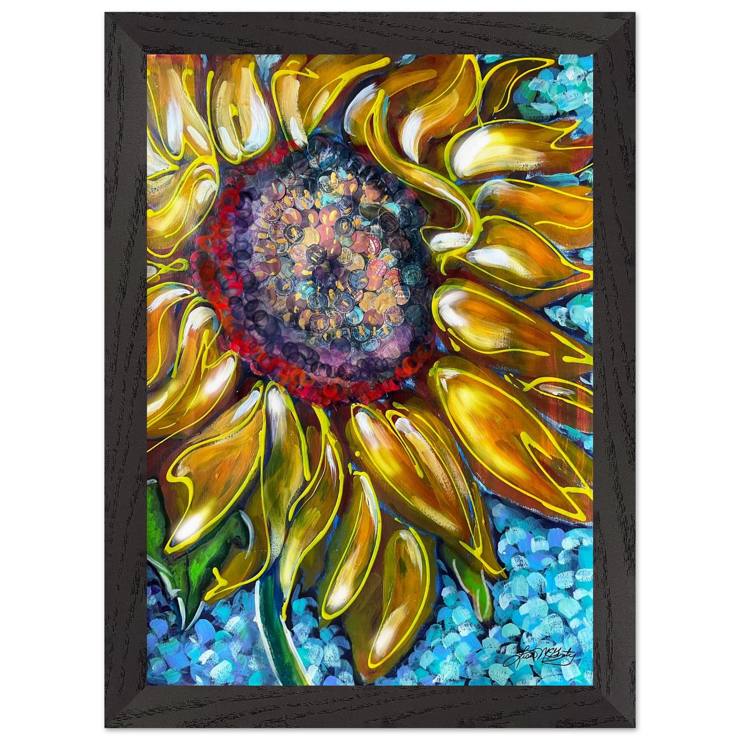 Radiant Bloom by Lisa McGinty Christian sunflower wall art print- Print,,-Gallery of Grace