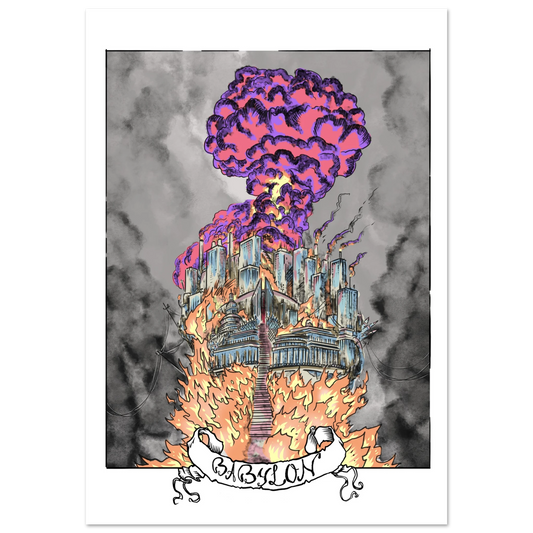Inspiring modern Christian graphic art Team Dragon: Babylon by Seth Haak, Revelation Series Fine Art Paper Poster Print 28×40" (70×100 cm) -(no frame or style)