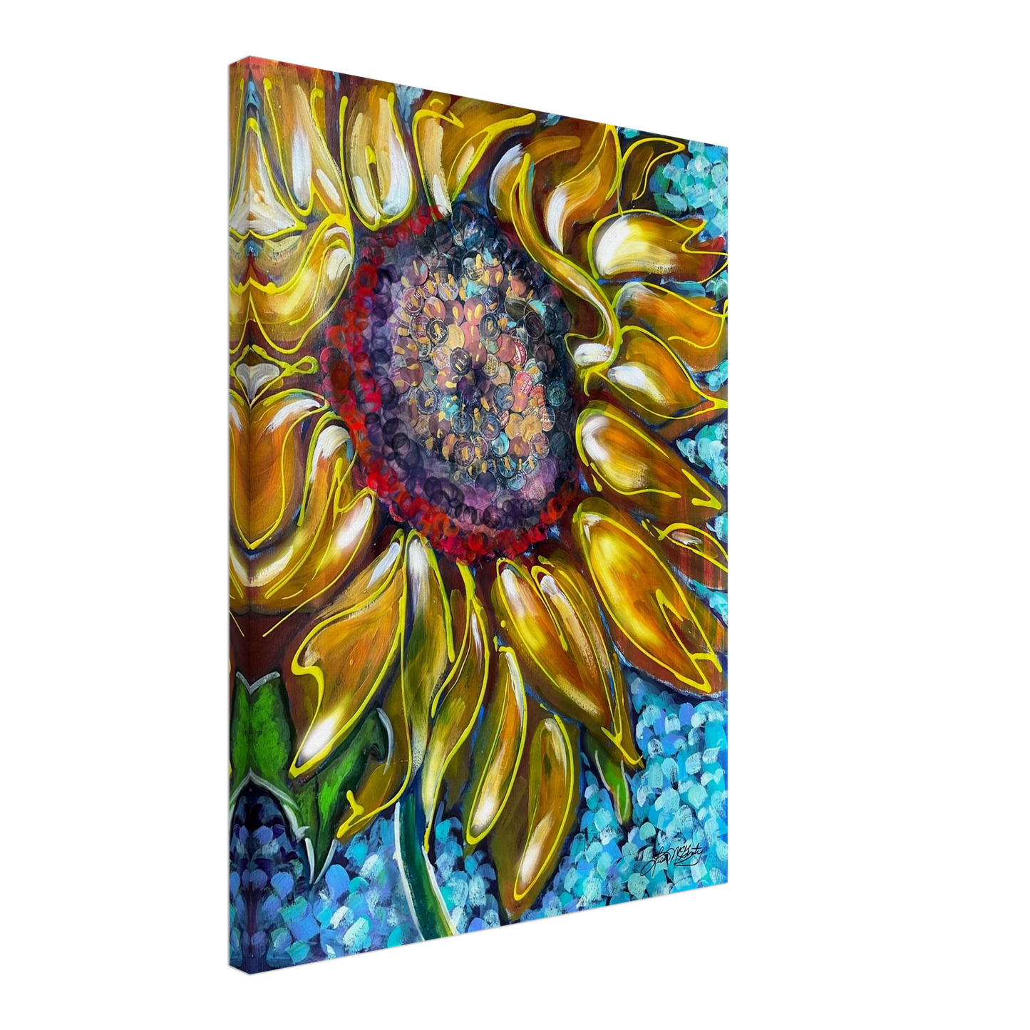 Radiant Bloom by Lisa McGinty Christian sunflower wall art print- Print,,-Gallery of Grace