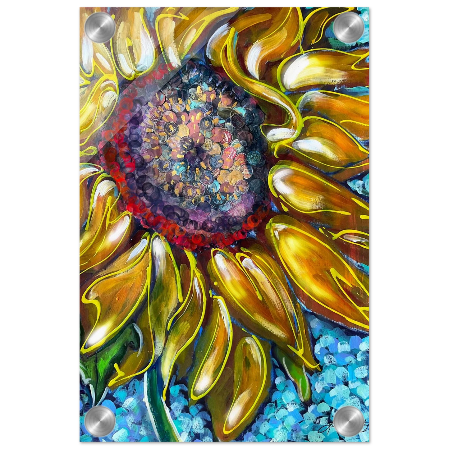 Radiant Bloom by Lisa McGinty Christian sunflower wall art print- Print,,-Gallery of Grace
