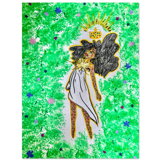 New Jerusalem by Katie Jackson-Crowned Woman in God’s Light-Christian Mixed Media-Fine Art Paper Poster Print, 24×32" (60×80 cm), (no frame or style)char