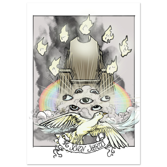 Inspiring modern Christian graphic art Team Lamb: The Seven Spirits by Seth Haak, Revelation Series Fine Art Paper Poster Print 28×40" (70×100 cm) -(no frame or style)