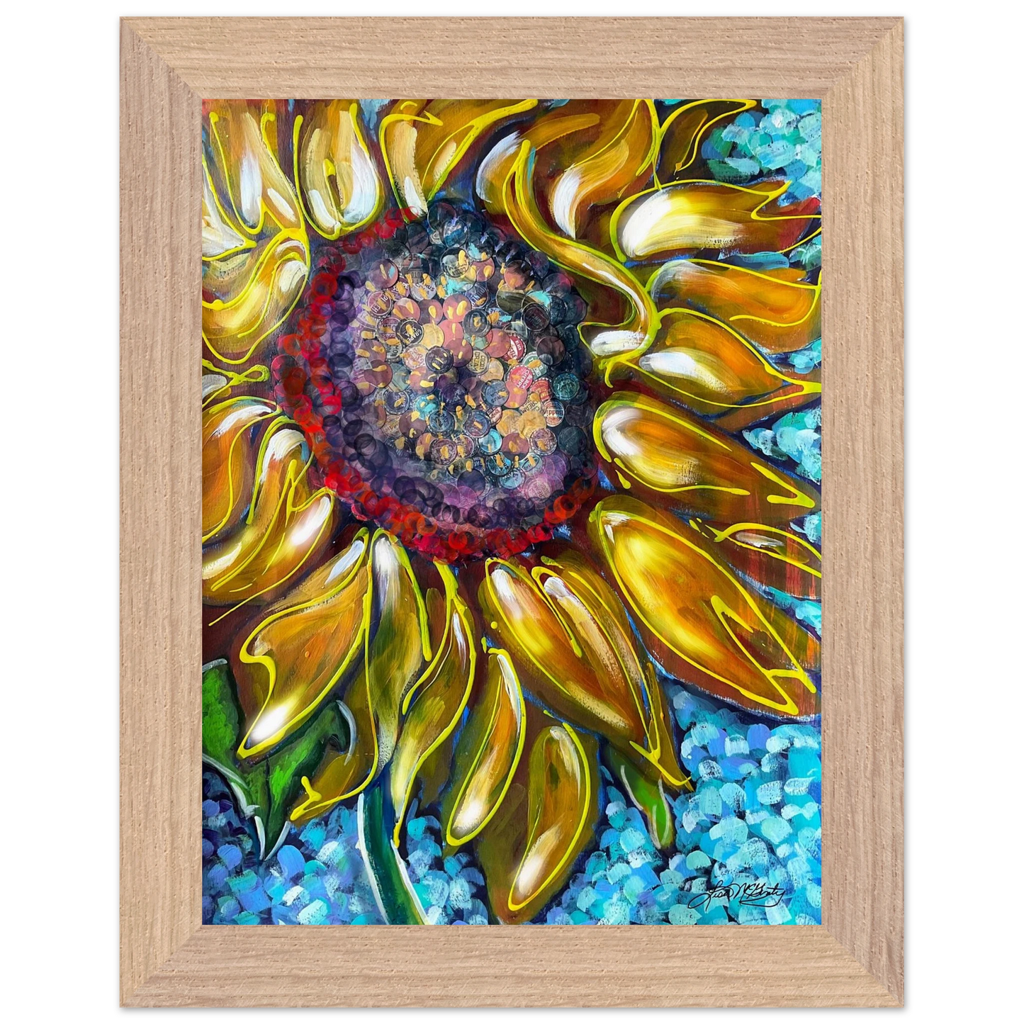 Radiant Bloom by Lisa McGinty Christian sunflower wall art print- Print,,-Gallery of Grace