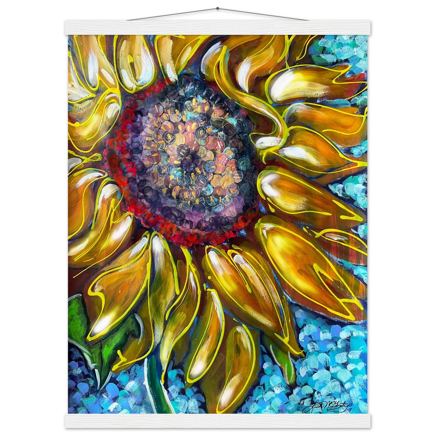 Radiant Bloom by Lisa McGinty Christian sunflower wall art print- Print,,-Gallery of Grace