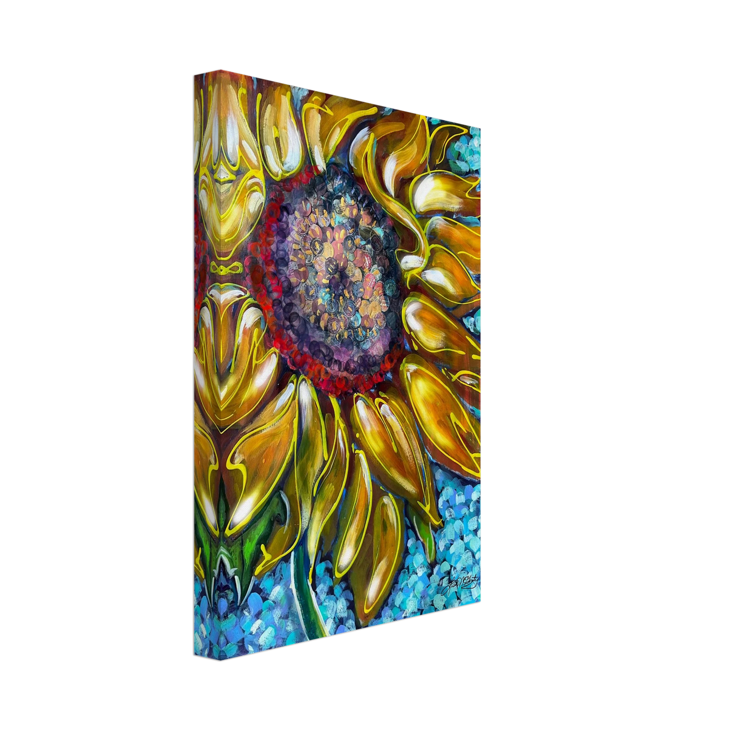 Radiant Bloom by Lisa McGinty Christian sunflower wall art print- Print,,-Gallery of Grace