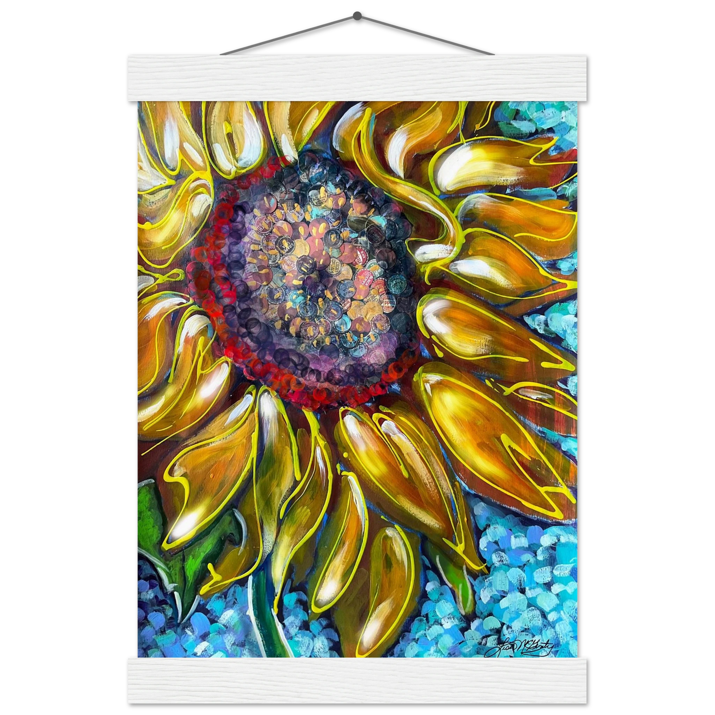 Radiant Bloom by Lisa McGinty Christian sunflower wall art print- Print,,-Gallery of Grace