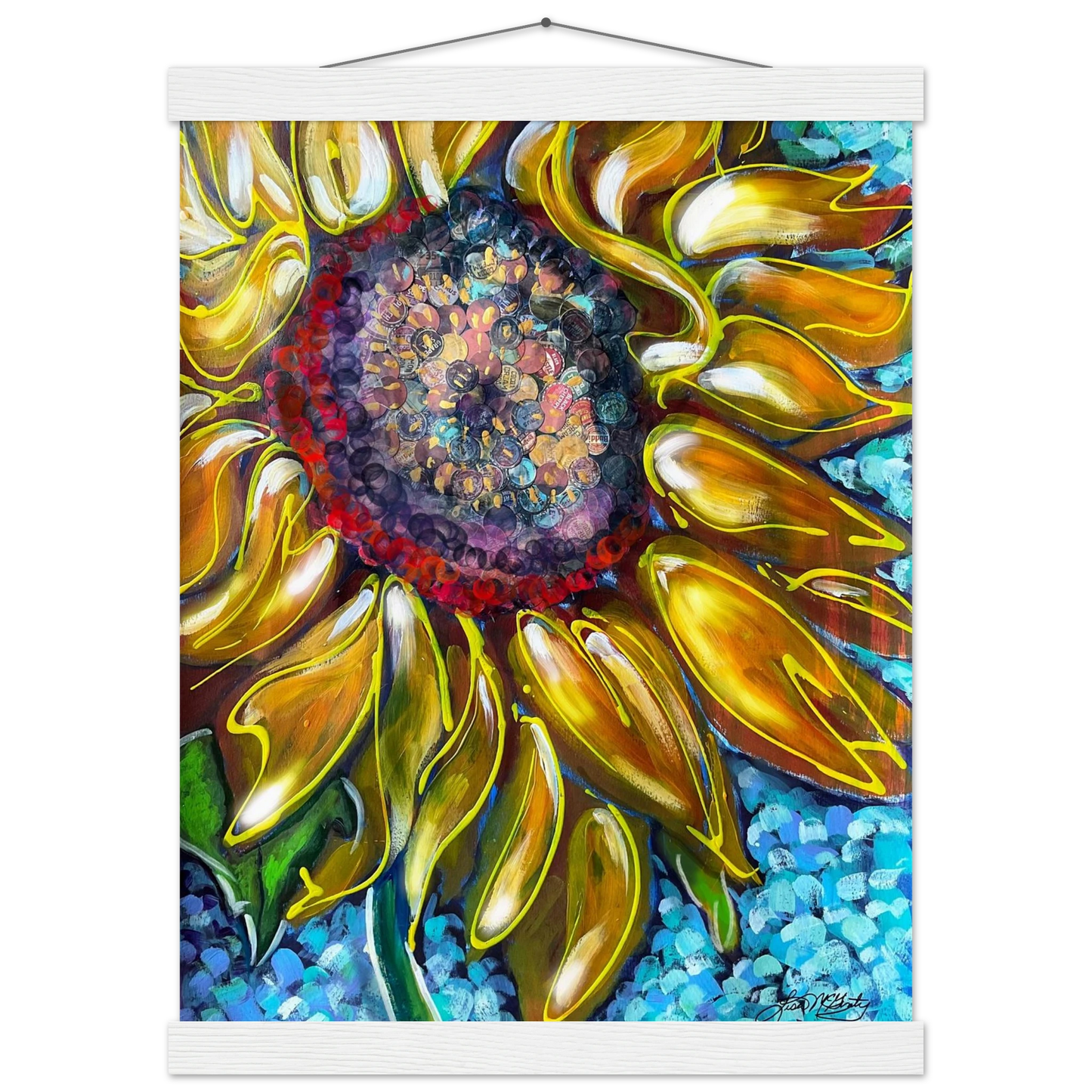 Radiant Bloom by Lisa McGinty Christian sunflower wall art print- Print,,-Gallery of Grace