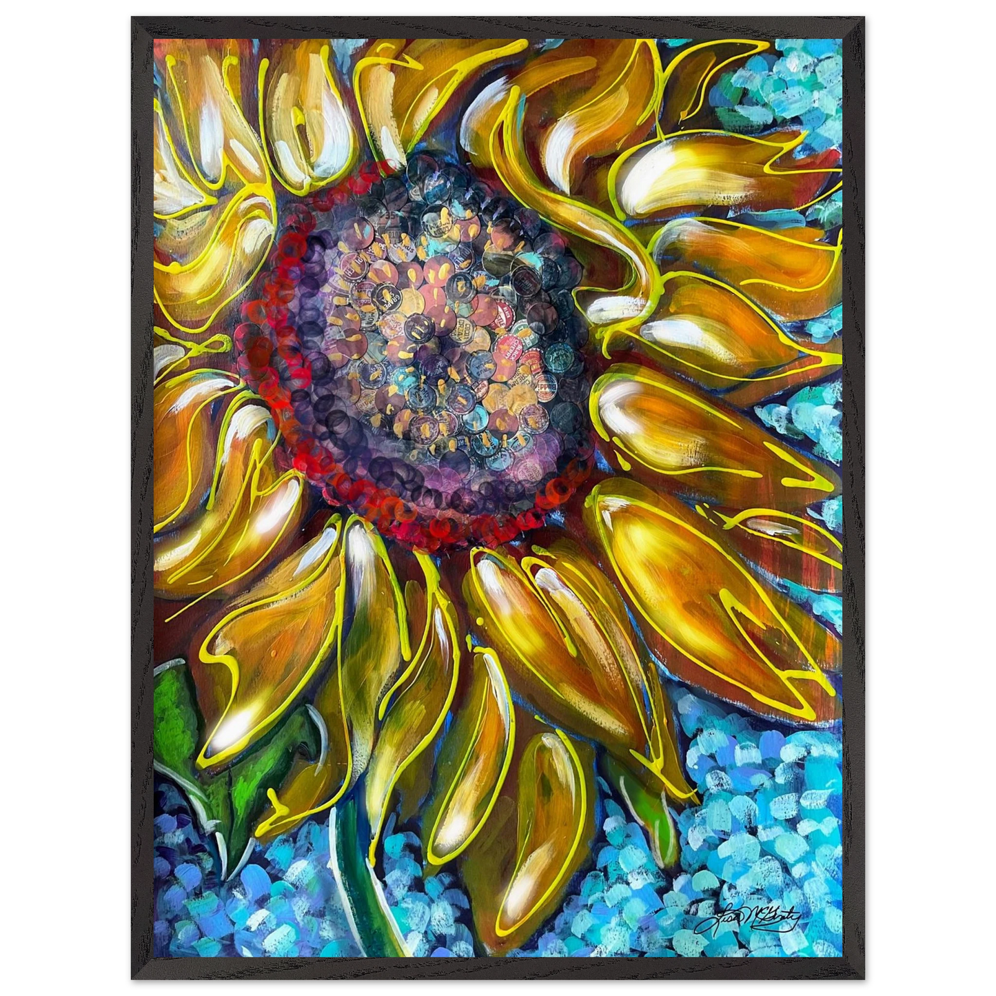 Radiant Bloom by Lisa McGinty Christian sunflower wall art print- Print,,-Gallery of Grace