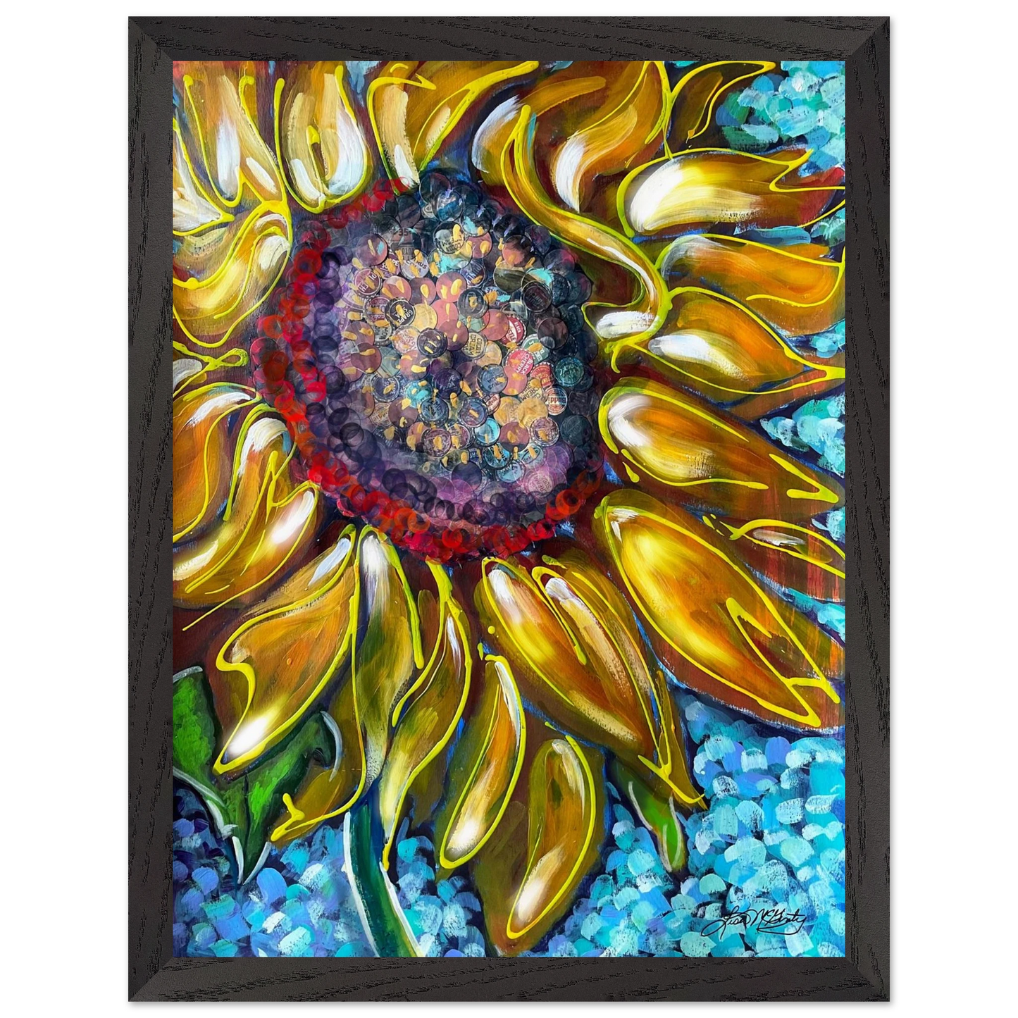 Radiant Bloom by Lisa McGinty Christian sunflower wall art print- Print,,-Gallery of Grace