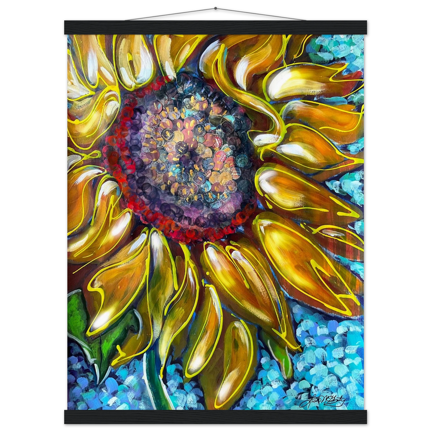 Radiant Bloom by Lisa McGinty Christian sunflower wall art print- Print,,-Gallery of Grace
