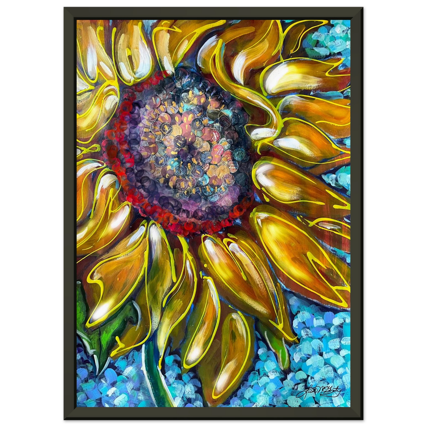 Radiant Bloom by Lisa McGinty Christian sunflower wall art print- Print,,-Gallery of Grace