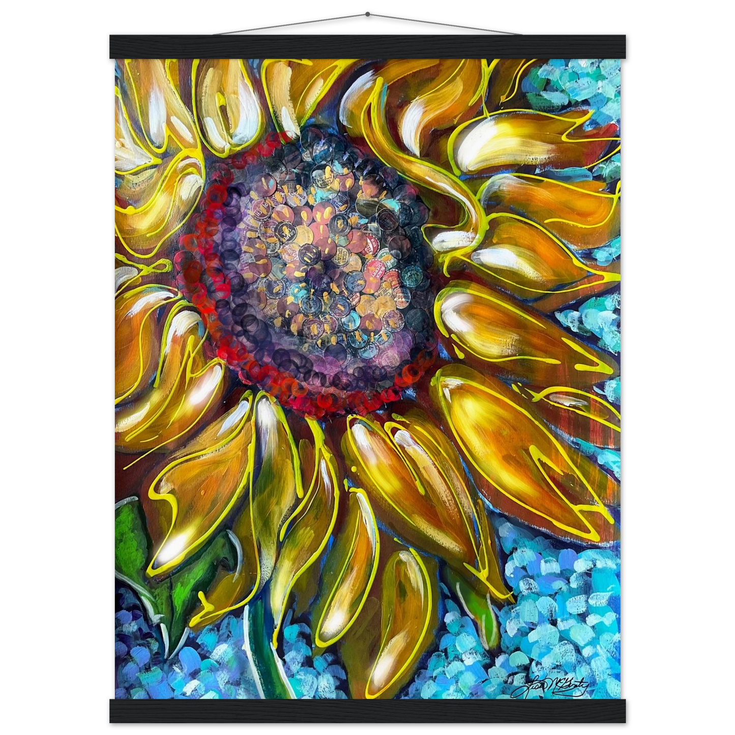 Radiant Bloom by Lisa McGinty Christian sunflower wall art print- Print,,-Gallery of Grace