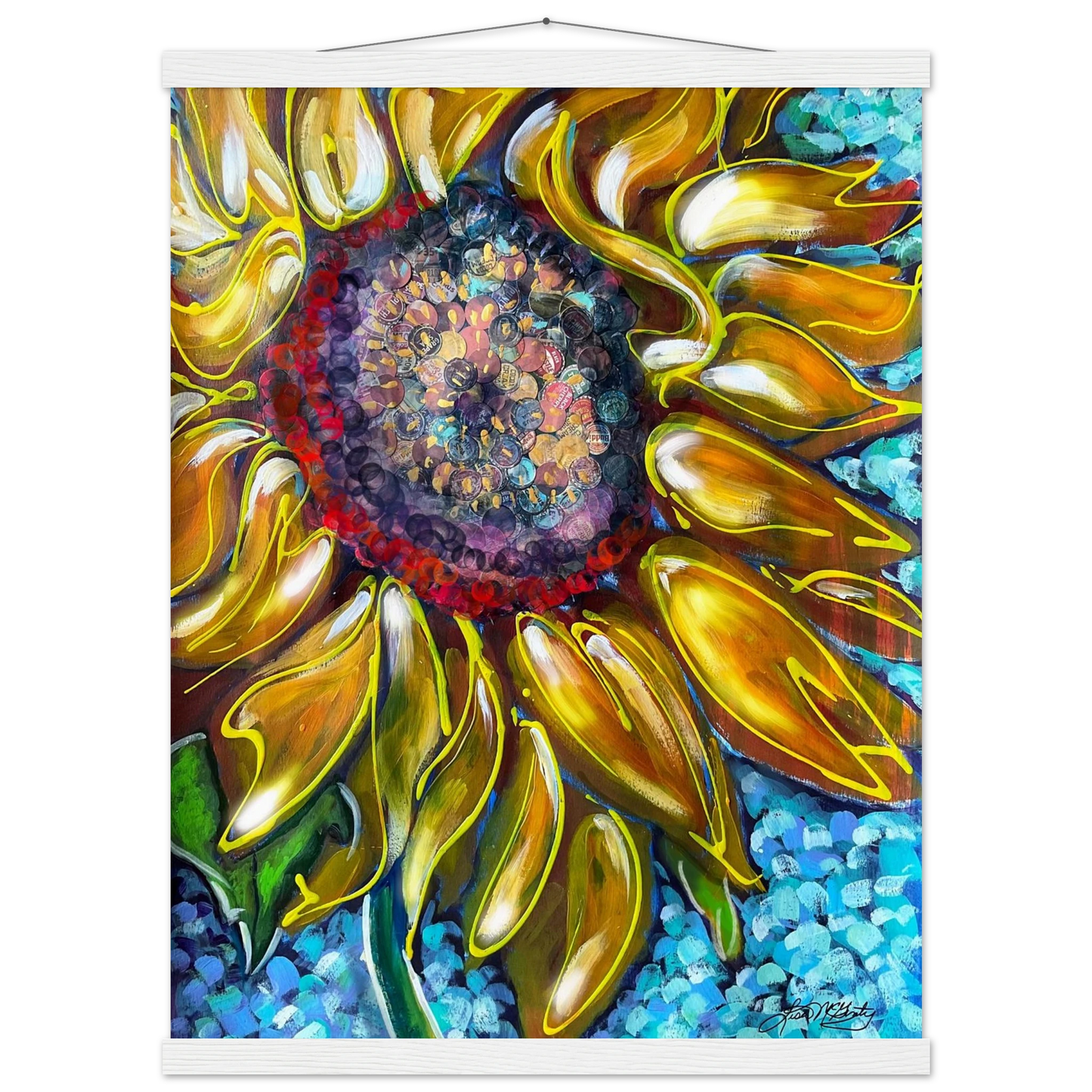 Radiant Bloom by Lisa McGinty Christian sunflower wall art print- Print,,-Gallery of Grace
