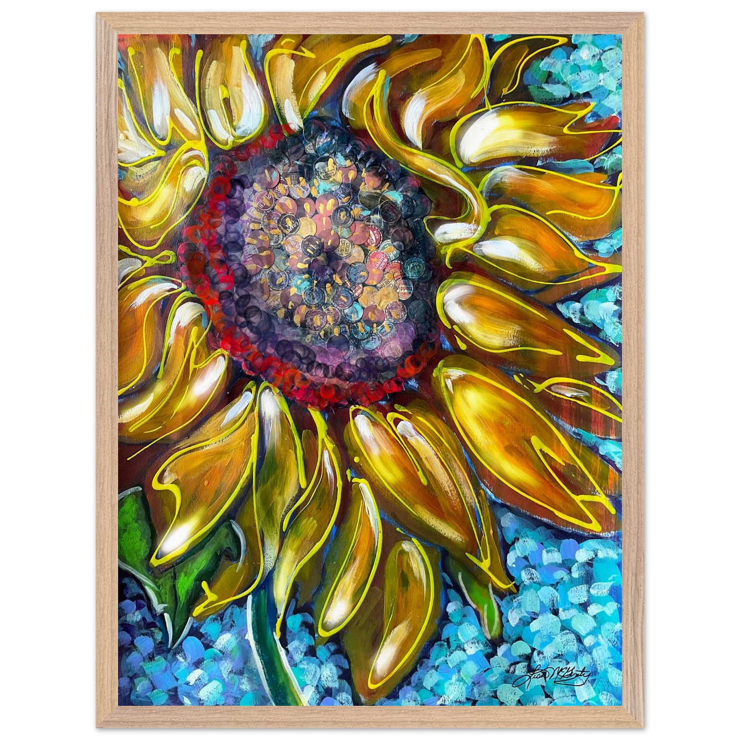 Radiant Bloom by Lisa McGinty Christian sunflower wall art print- Print,,-Gallery of Grace