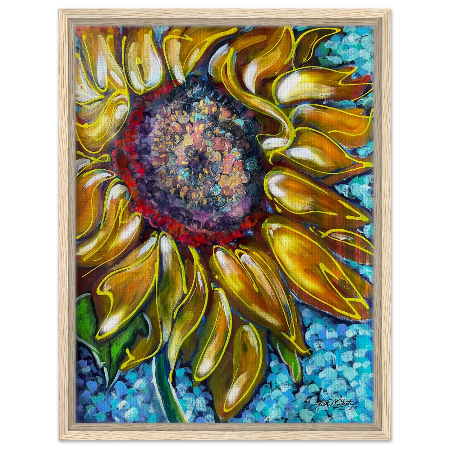 Radiant Bloom by Lisa McGinty Christian sunflower wall art print- Print,,-Gallery of Grace