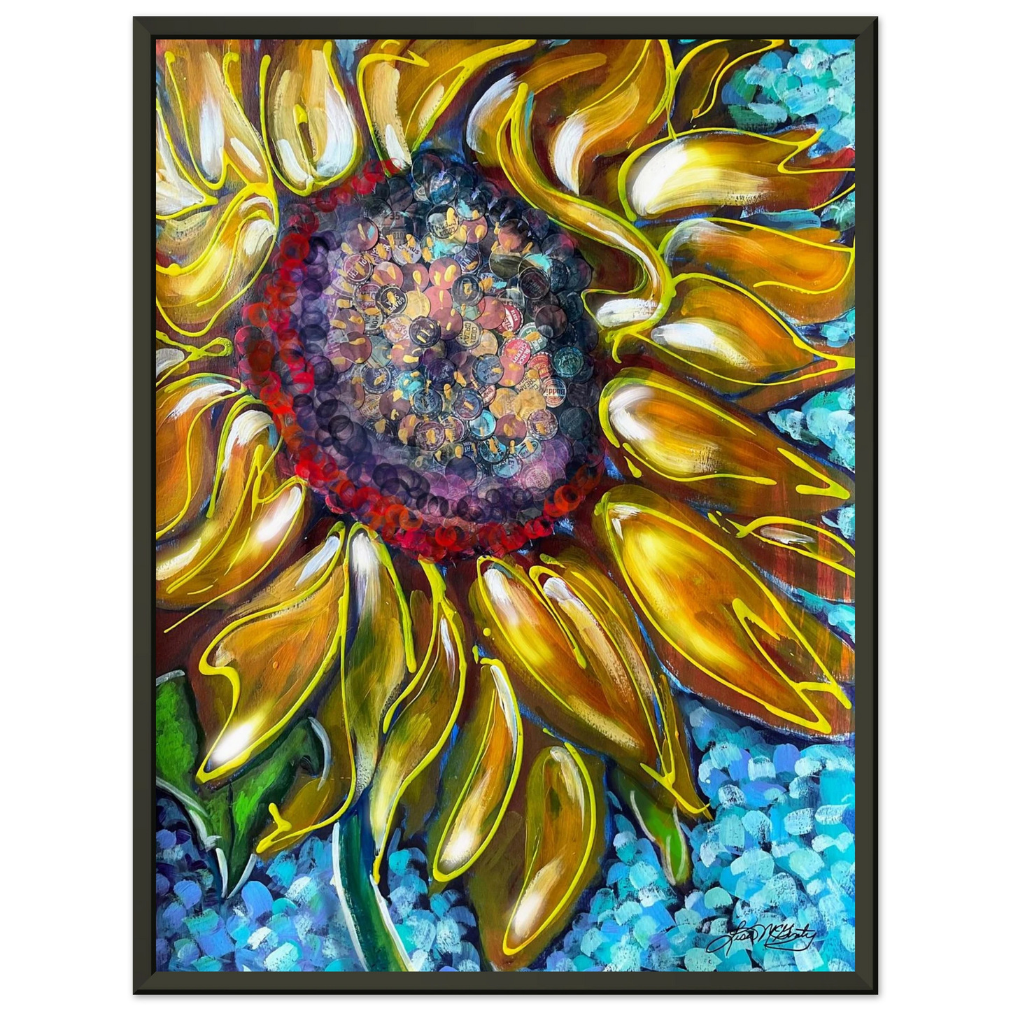 Radiant Bloom by Lisa McGinty Christian sunflower wall art print- Print,,-Gallery of Grace