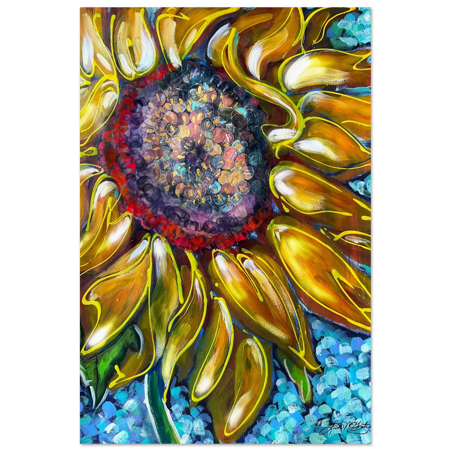 Radiant Bloom by Lisa McGinty Christian sunflower wall art print- Print,,-Gallery of Grace