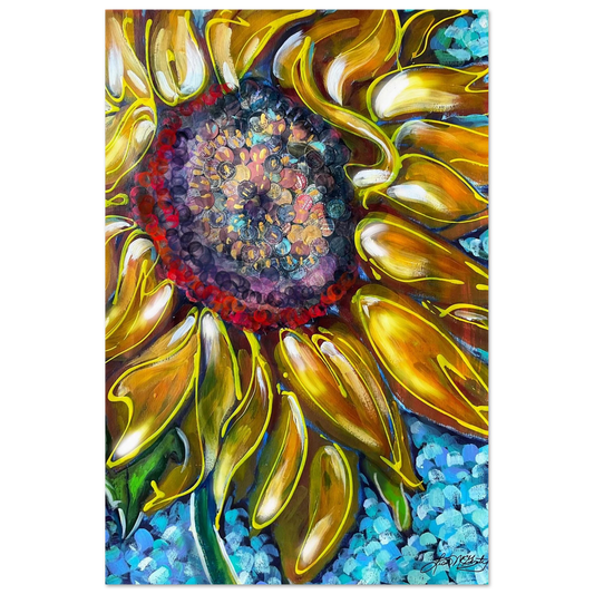 Radiant Bloom by Lisa McGinty Christian sunflower wall art print- Print,,-Gallery of Grace