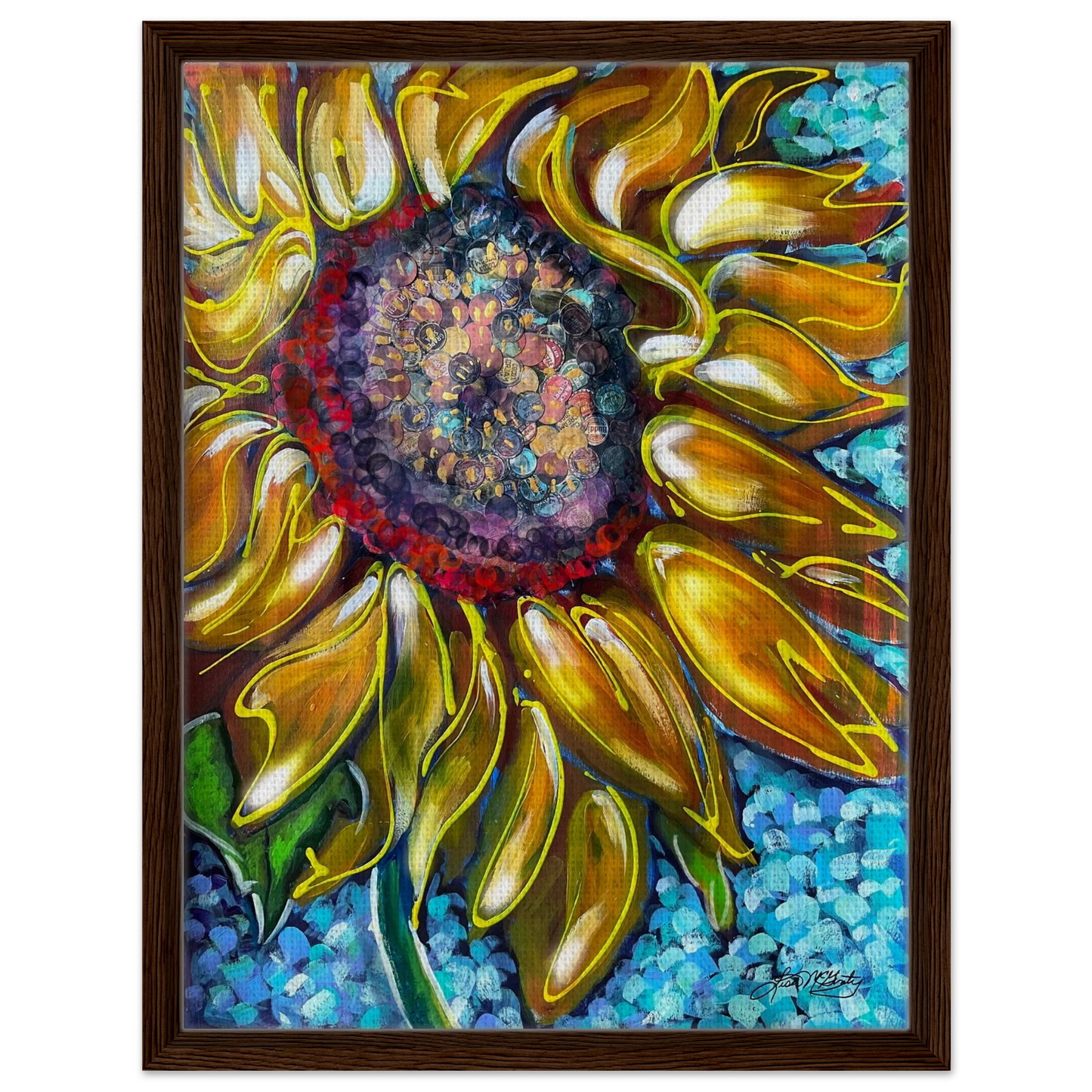 Radiant Bloom by Lisa McGinty Christian sunflower wall art print- Print,,-Gallery of Grace