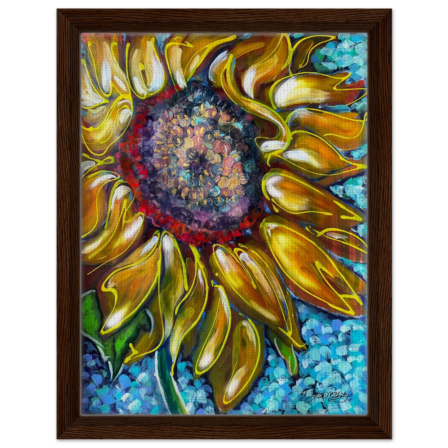 Radiant Bloom by Lisa McGinty Christian sunflower wall art print- Print,,-Gallery of Grace