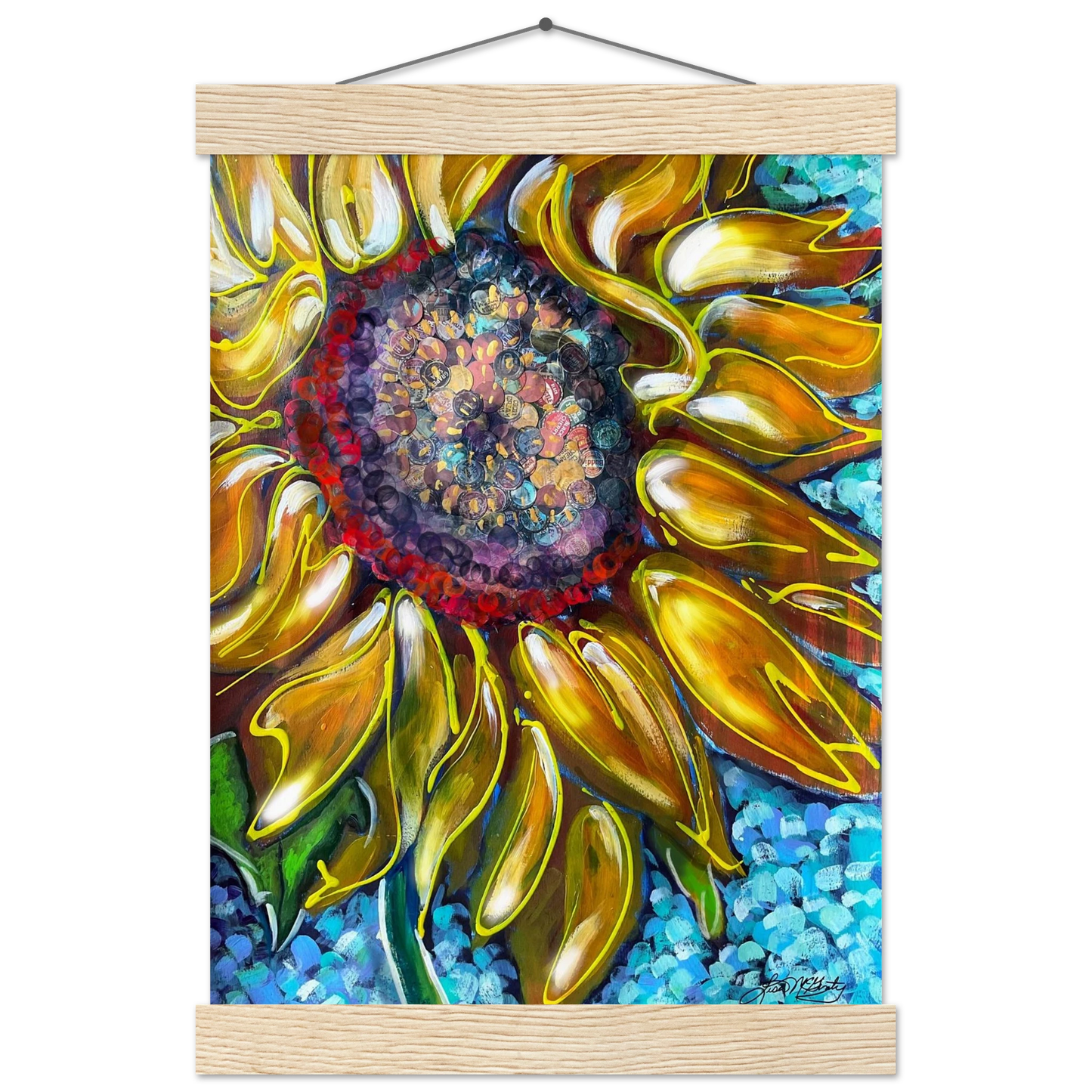 Radiant Bloom by Lisa McGinty Christian sunflower wall art print- Print,,-Gallery of Grace