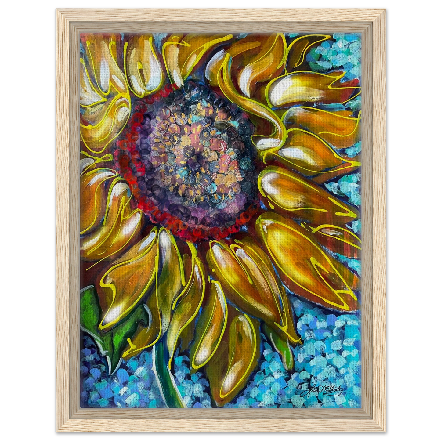 Radiant Bloom by Lisa McGinty Christian sunflower wall art print- Print,,-Gallery of Grace