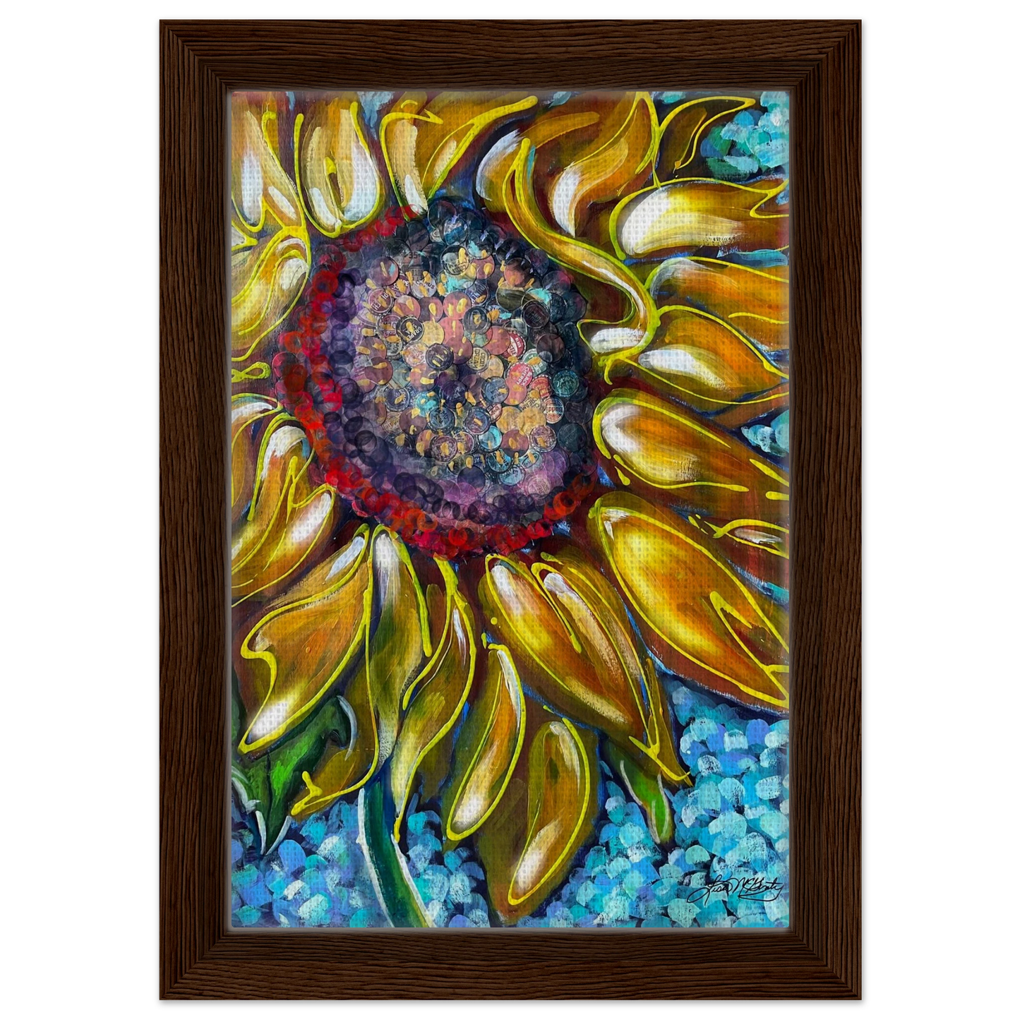 Radiant Bloom by Lisa McGinty Christian sunflower wall art print- Print,,-Gallery of Grace