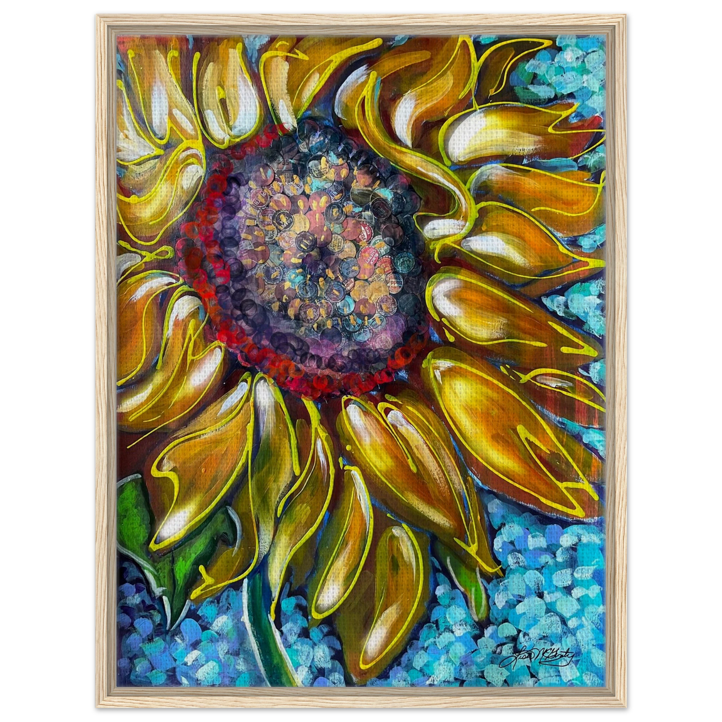 Radiant Bloom by Lisa McGinty Christian sunflower wall art print- Print,,-Gallery of Grace