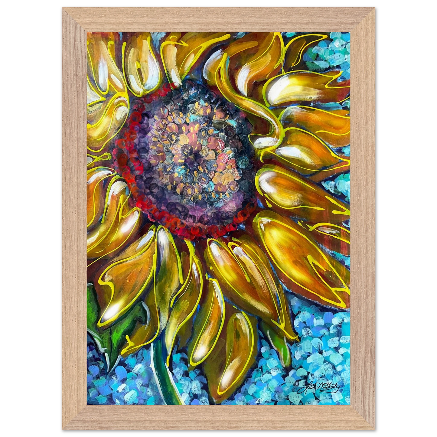 Radiant Bloom by Lisa McGinty Christian sunflower wall art print- Print,,-Gallery of Grace