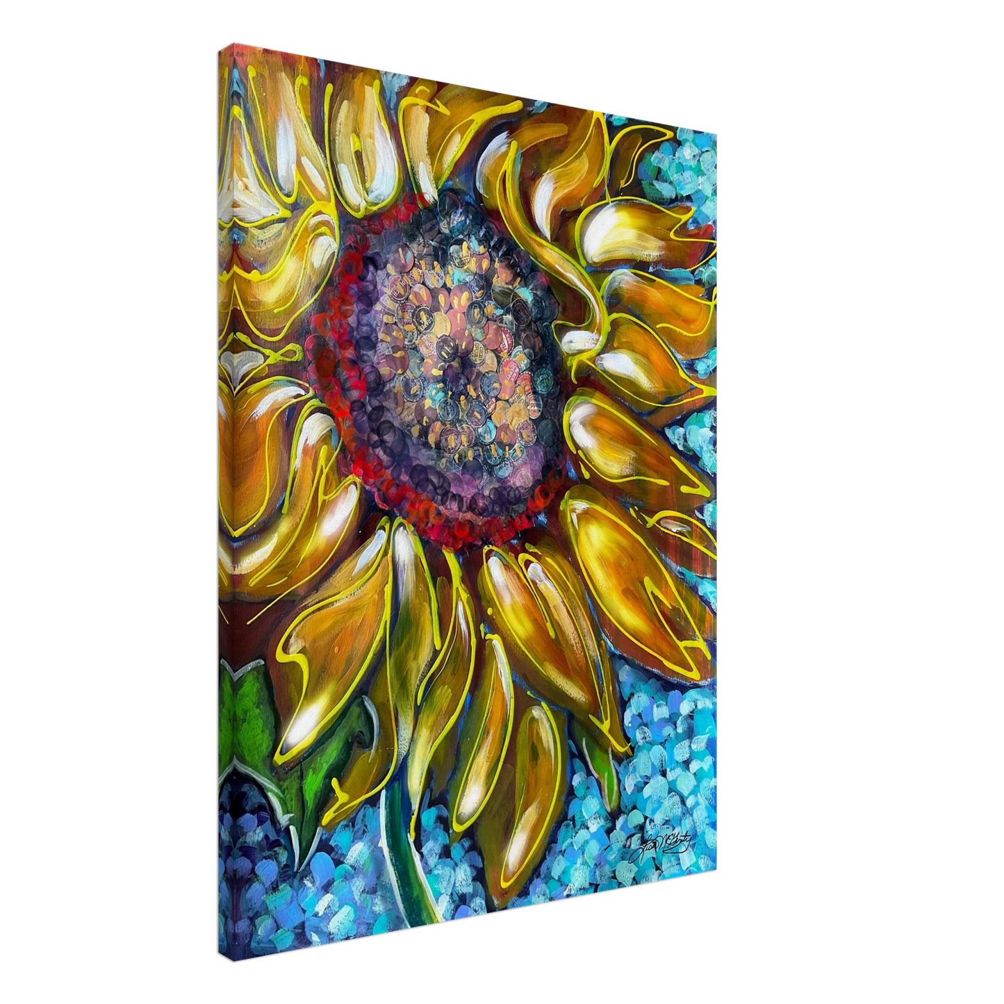 Radiant Bloom by Lisa McGinty Christian sunflower wall art print- Print,,-Gallery of Grace