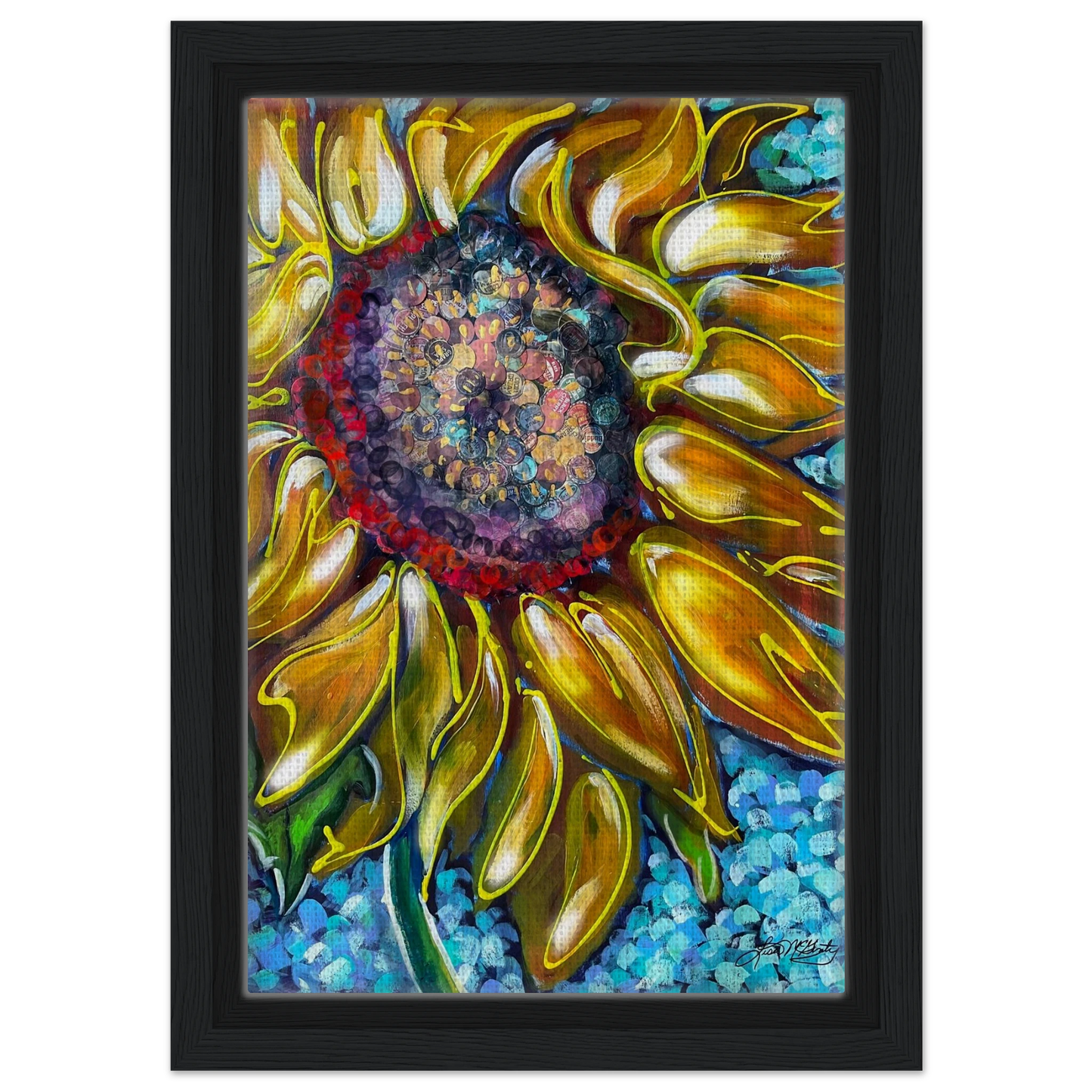 Radiant Bloom by Lisa McGinty Christian sunflower wall art print- Print,,-Gallery of Grace