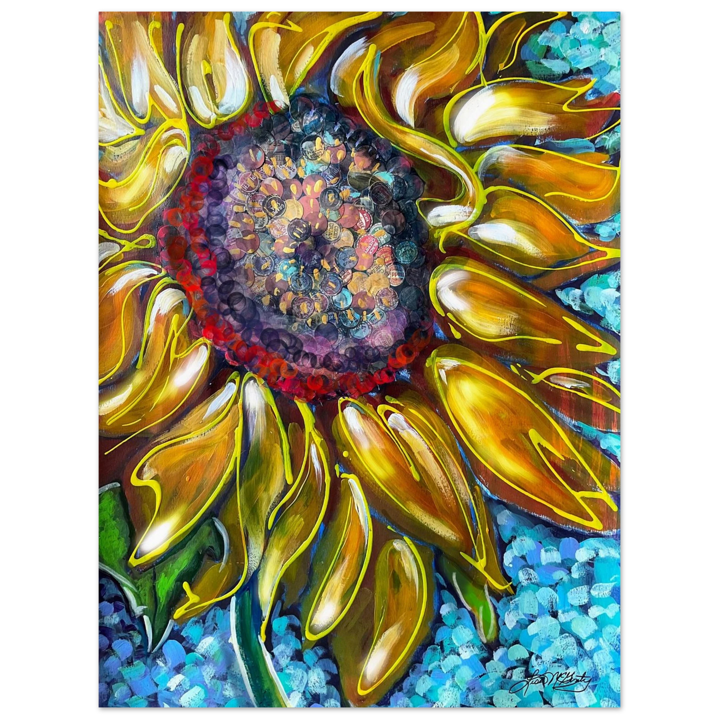 Radiant Bloom by Lisa McGinty Christian sunflower wall art print- Print,,-Gallery of Grace