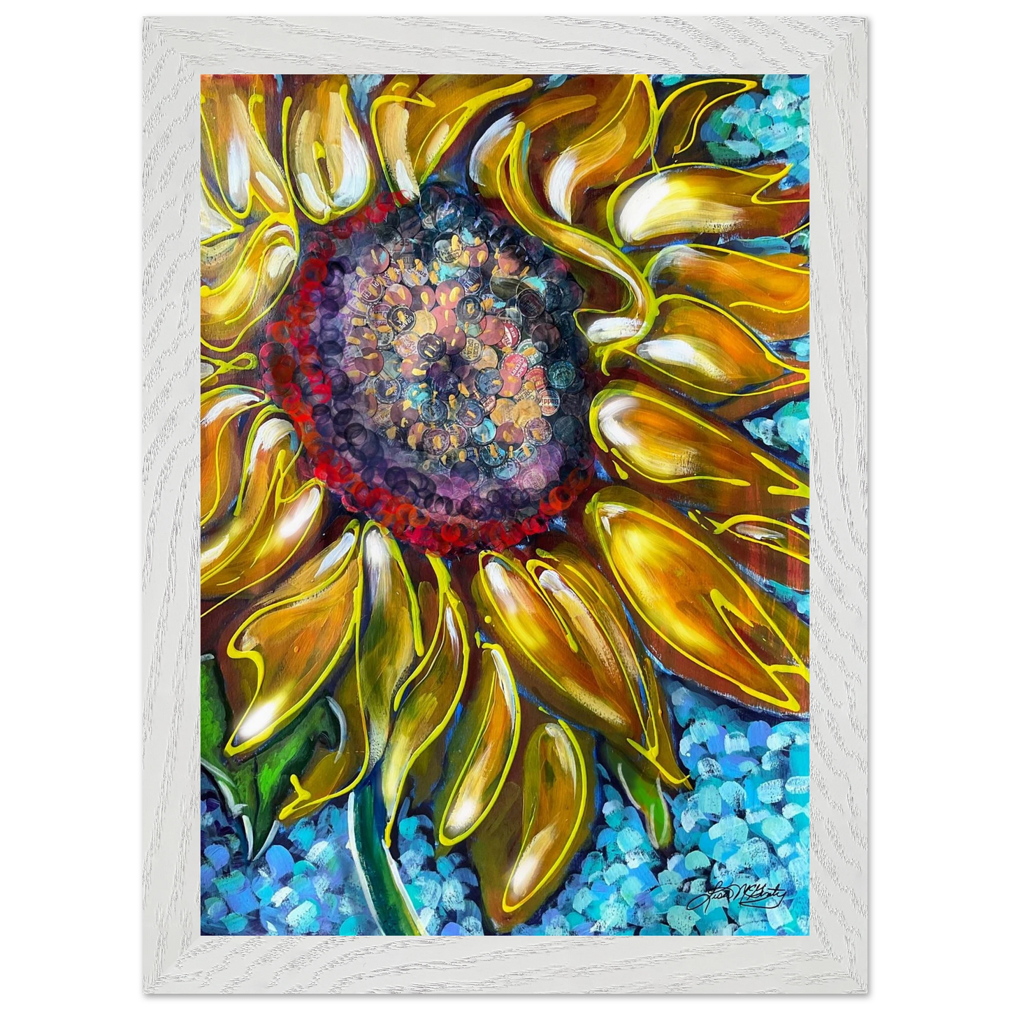 Radiant Bloom by Lisa McGinty Christian sunflower wall art print- Print,,-Gallery of Grace