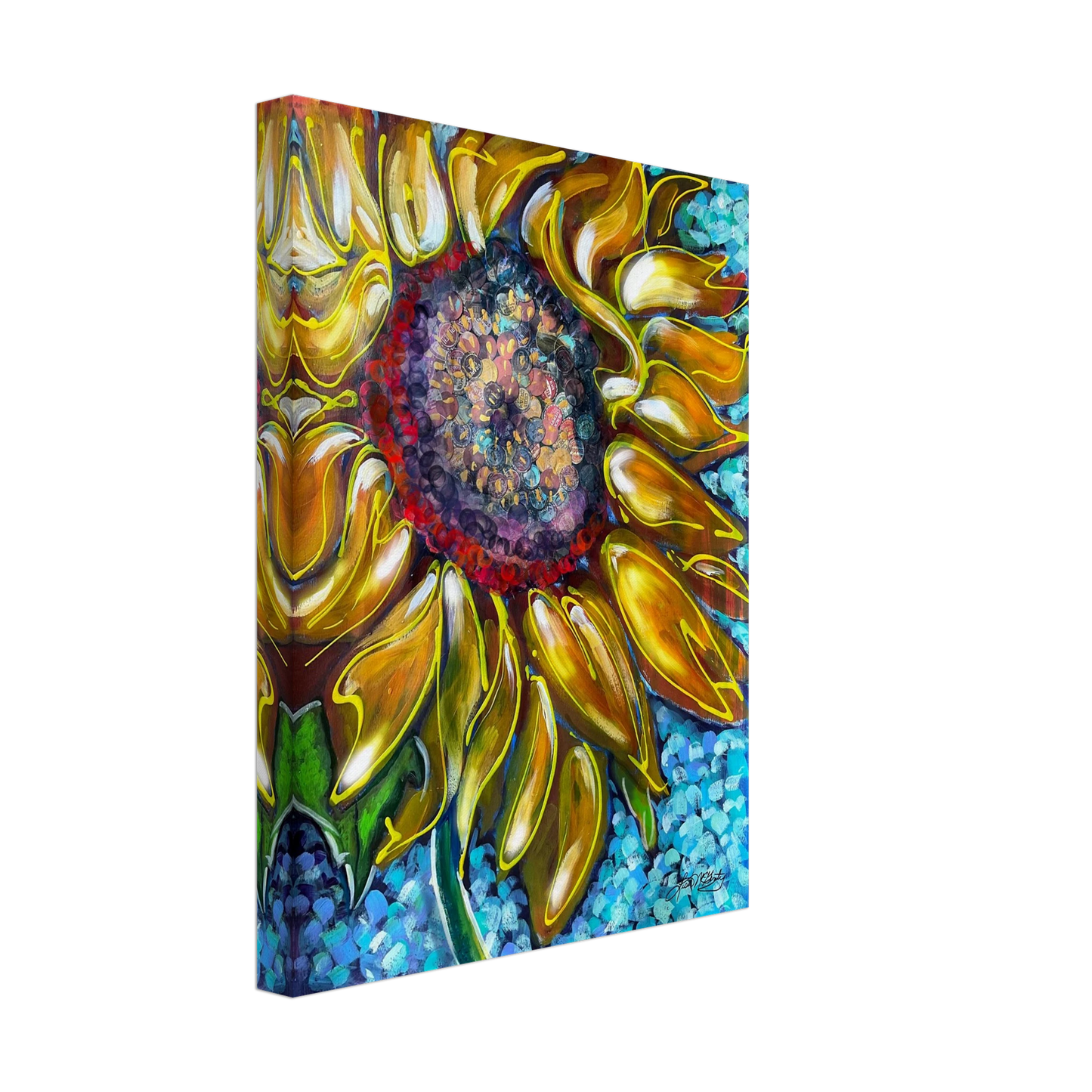 Radiant Bloom by Lisa McGinty Christian sunflower wall art print- Print,,-Gallery of Grace