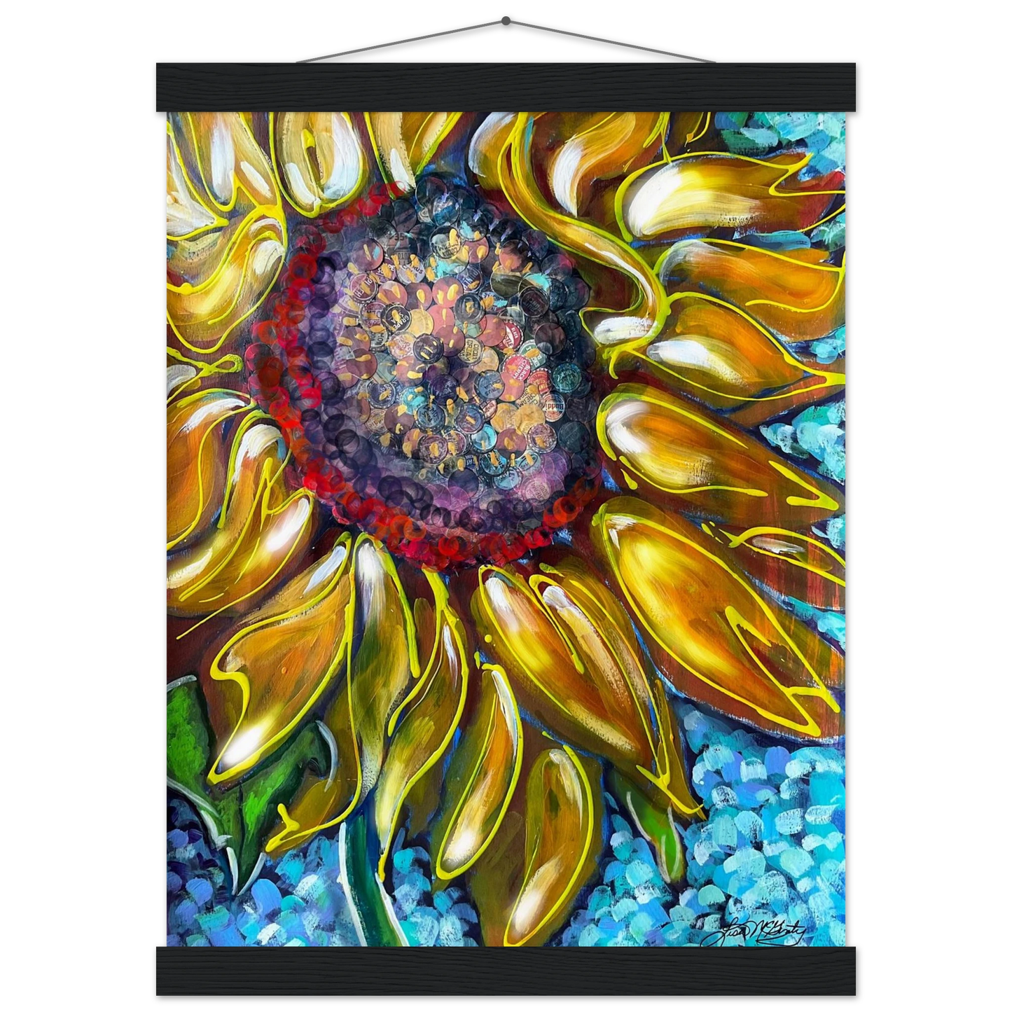 Radiant Bloom by Lisa McGinty Christian sunflower wall art print- Print,,-Gallery of Grace