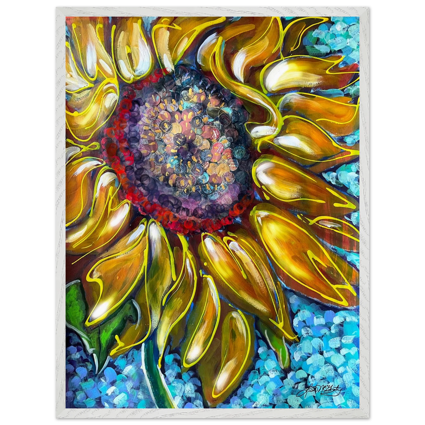 Radiant Bloom by Lisa McGinty Christian sunflower wall art print- Print,,-Gallery of Grace