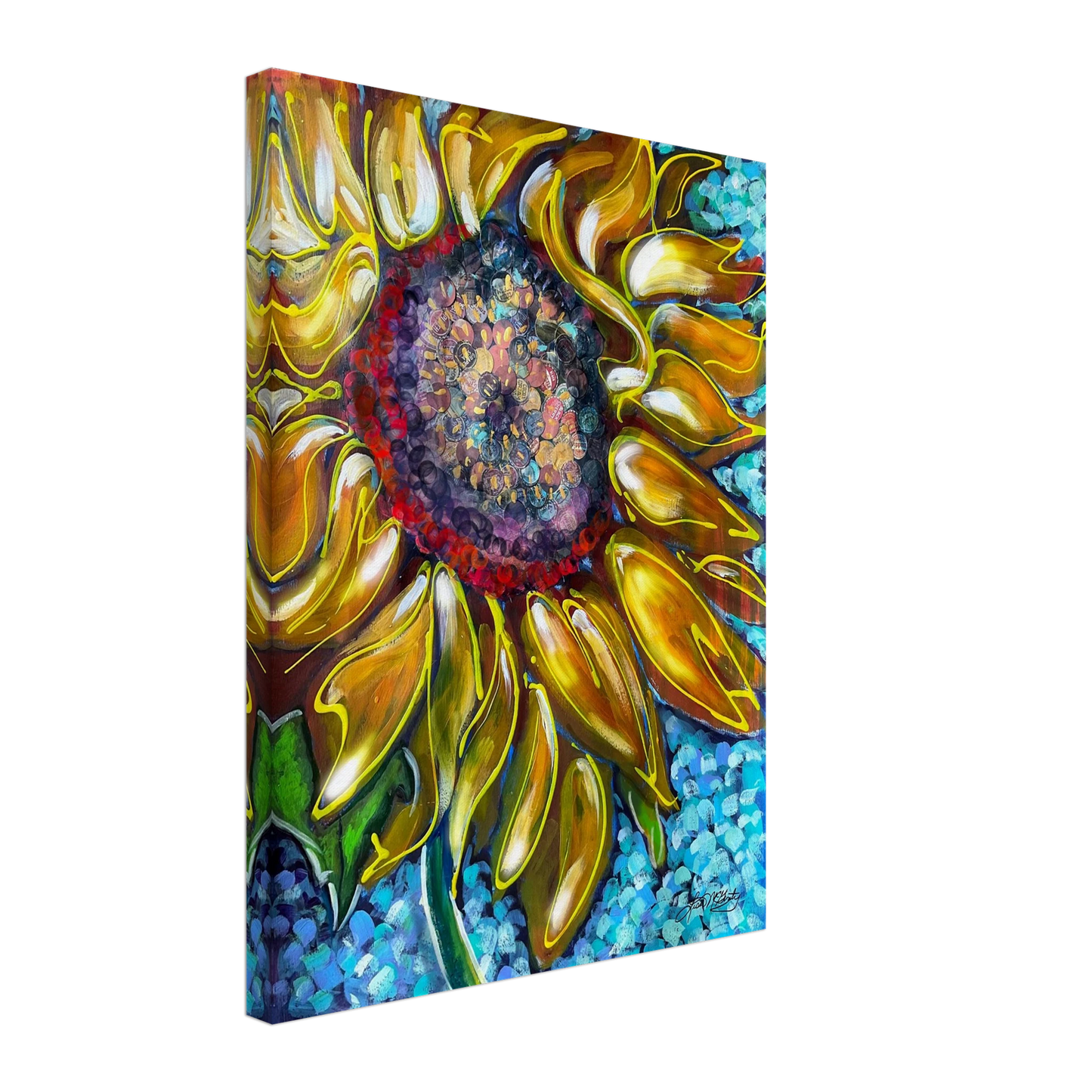 Radiant Bloom by Lisa McGinty Christian sunflower wall art print- Print,,-Gallery of Grace