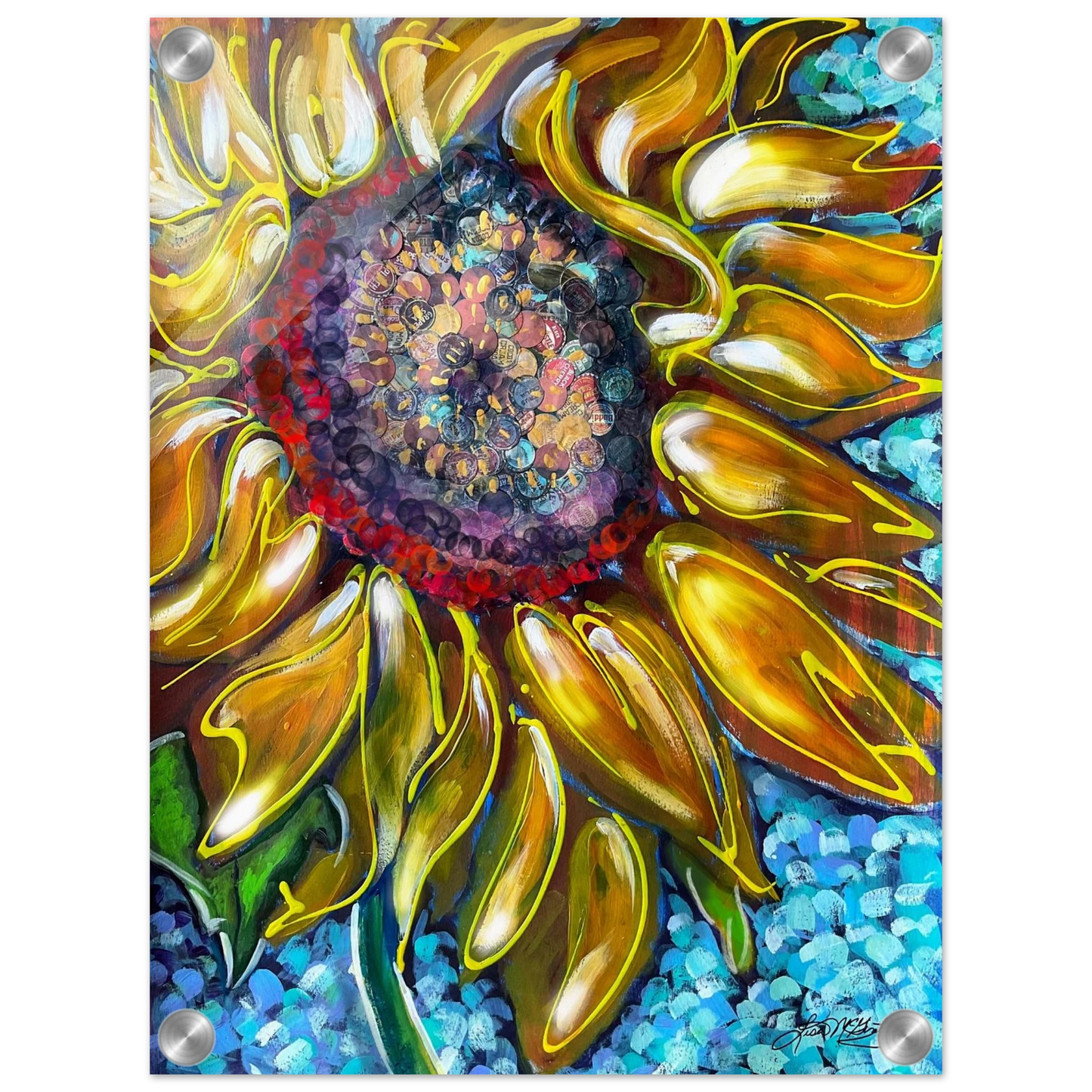 Radiant Bloom by Lisa McGinty Christian sunflower wall art print- Print,,-Gallery of Grace